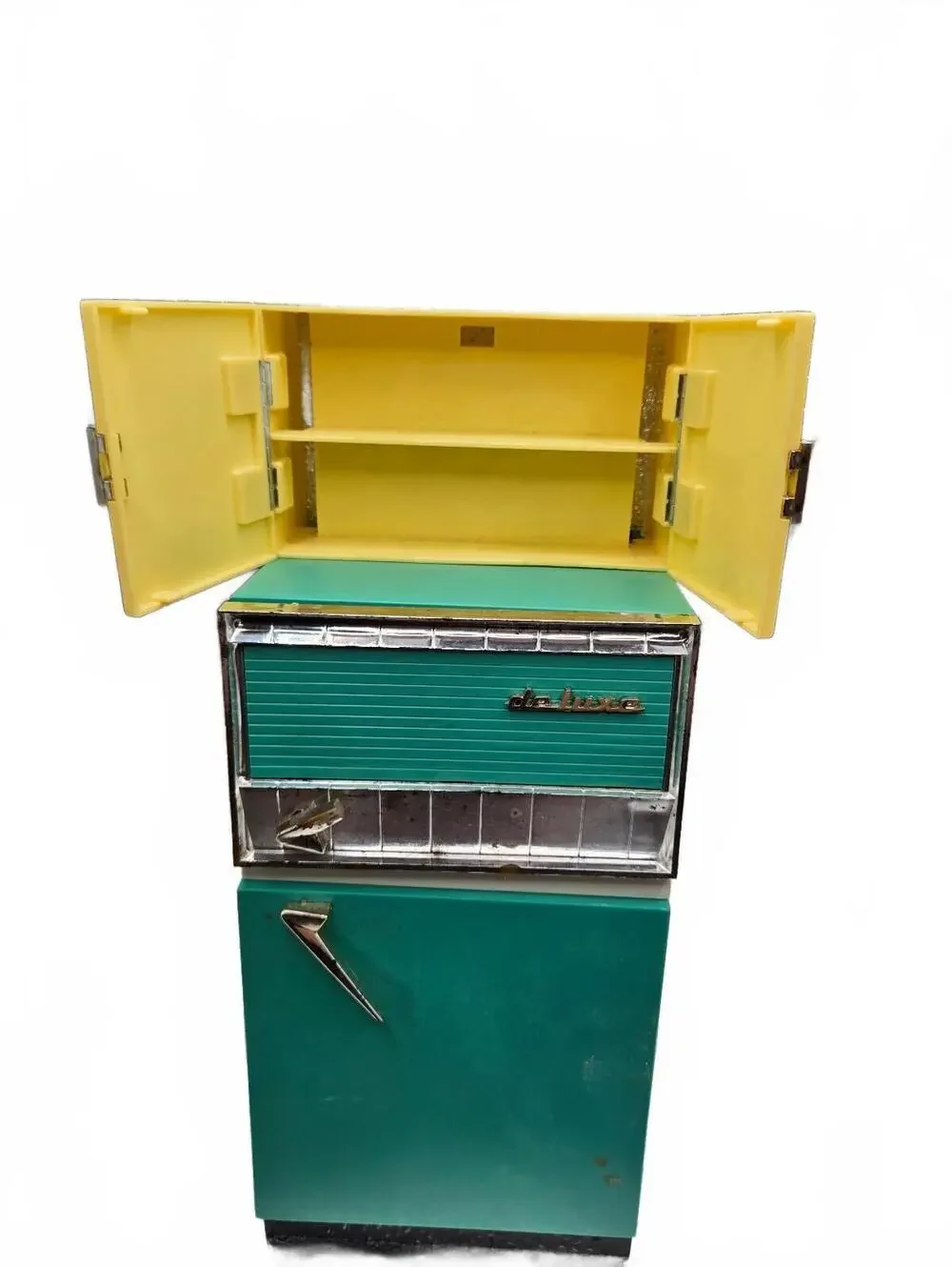 Vtg Barbie Deluxe Reading Toy Refrigerator, Dream Kitchen